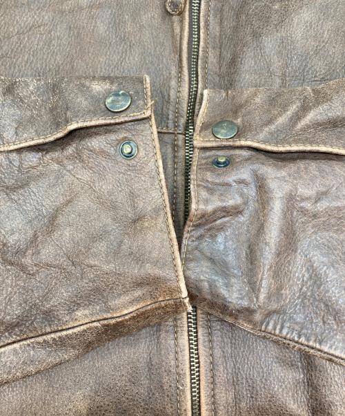 ST JOHN'S BAY（セントジョンズベイ）ST JOHN'S BAY (セントジョンズベイ) レザージャケット ブラウン サイズ:XLの古着・服飾アイテム