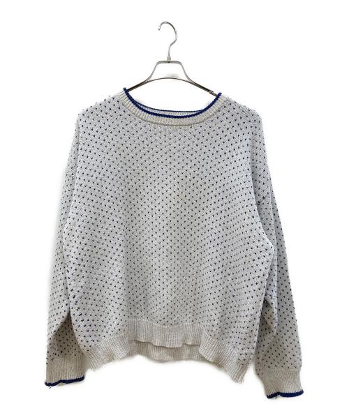 Eddie Bauer（エディーバウアー）Eddie Bauer (エディーバウアー) バーズアイニット グレー×ブルー サイズ:XLの古着・服飾アイテム