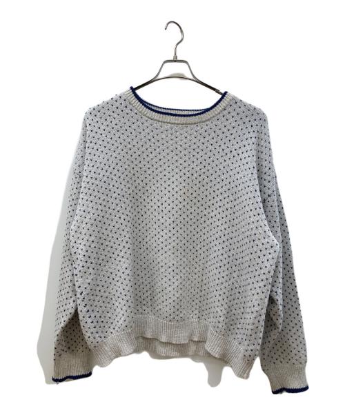 Eddie Bauer（エディーバウアー）Eddie Bauer (エディーバウアー) バーズアイニット グレー×ブルー サイズ:XLの古着・服飾アイテム