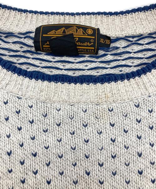 Eddie Bauer（エディーバウアー）Eddie Bauer (エディーバウアー) バーズアイニット グレー×ブルー サイズ:XLの古着・服飾アイテム