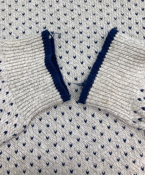 Eddie Bauer（エディーバウアー）Eddie Bauer (エディーバウアー) バーズアイニット グレー×ブルー サイズ:XLの古着・服飾アイテム