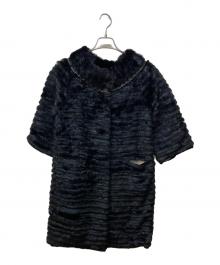 LANVIN en Bleu（ランバンオンブルー）の古着「ファーコート」｜ブラック