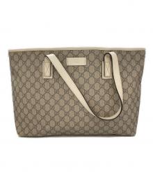 GUCCI（グッチ）の古着「GGスプリームPVCトートバッグ」｜ベージュ