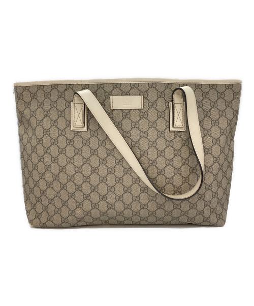 GUCCI（グッチ）GUCCI (グッチ) GGスプリームPVCトートバッグ ベージュの古着・服飾アイテム