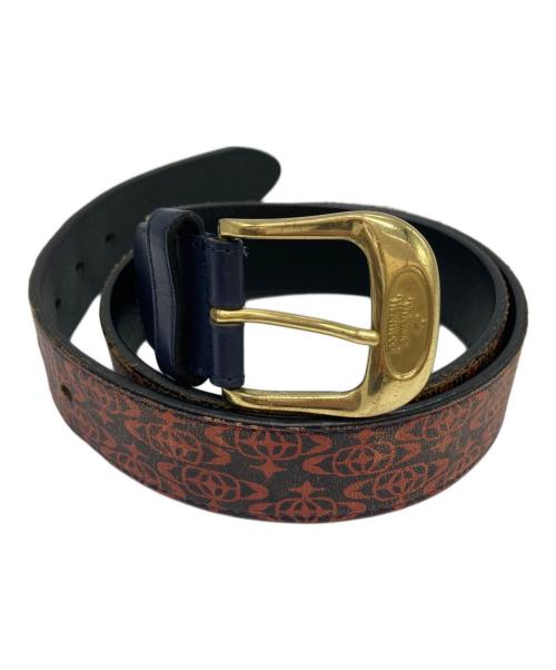 Vivienne Westwood（ヴィヴィアンウエストウッド）Vivienne Westwood (ヴィヴィアンウエストウッド) オーブ総柄レザーベルト ブラウンの古着・服飾アイテム