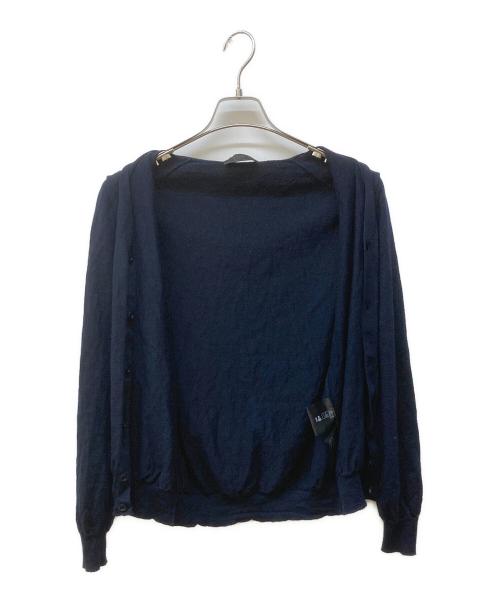 PRADA（プラダ）PRADA (プラダ) バージンウールカーディガン ネイビー サイズ:46の古着・服飾アイテム