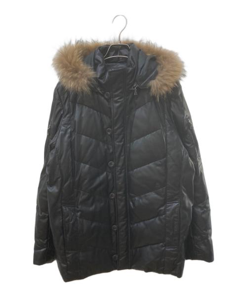 Wind Armor（ウィンドアーマー）Wind Armor (ウィンドアーマー) ラムレザーダウンジャケット ブラック サイズ:Ｌの古着・服飾アイテム