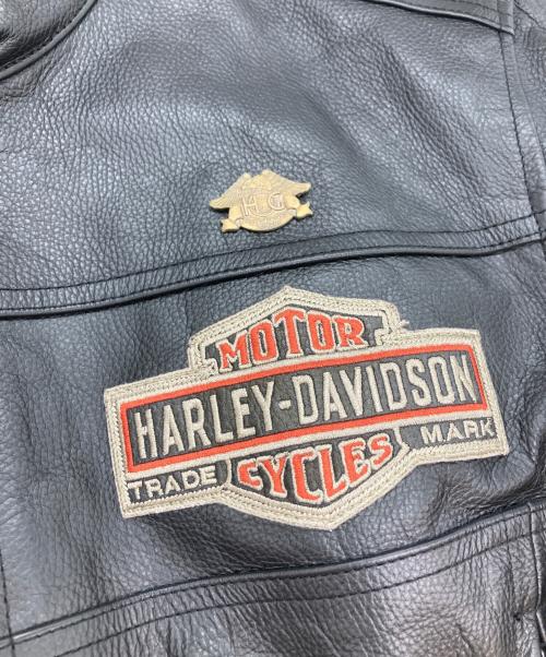 HARLEY-DAVIDSON（ハーレーダビッドソン）HARLEY-DAVIDSON (ハーレーダビッドソン) ワッペンデザインライダースジャケット ブラック サイズ:Mの古着・服飾アイテム