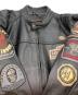 中古・古着 HARLEY-DAVIDSON (ハーレーダビッドソン) ワッペンデザインライダースジャケット ブラック サイズ:M：18000円