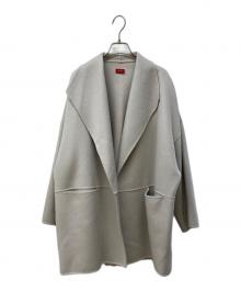 DES PRES（デ プレ）の古着「ダブルフェイスメルトンオープンカラーショートコート」｜アイボリー