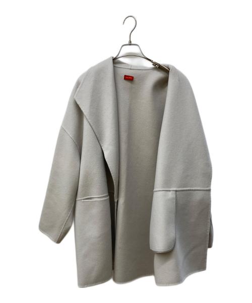 DES PRES（デ プレ）DES PRES (デ プレ) ダブルフェイスメルトンオープンカラーショートコート アイボリー サイズ:36の古着・服飾アイテム