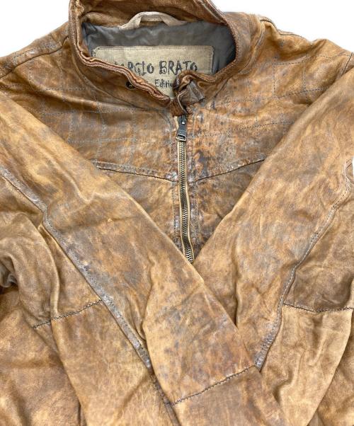 GIORGIO BRATO（ジョルジョブラッド）GIORGIO BRATO (ジョルジョブラッド) シープレザージャケット ブラウン サイズ:46の古着・服飾アイテム