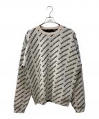 BALENCIAGAバレンシアガ）の古着「オールオーバーロゴニット」｜アイボリー×ブラック