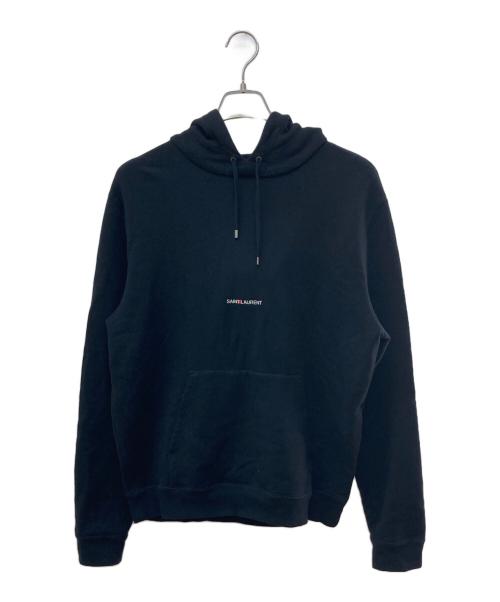 Saint Laurent Paris（サンローランパリ）Saint Laurent Paris (サンローランパリ) ロゴプリントプルオーバーパーカー ブラック サイズ:Ｌの古着・服飾アイテム