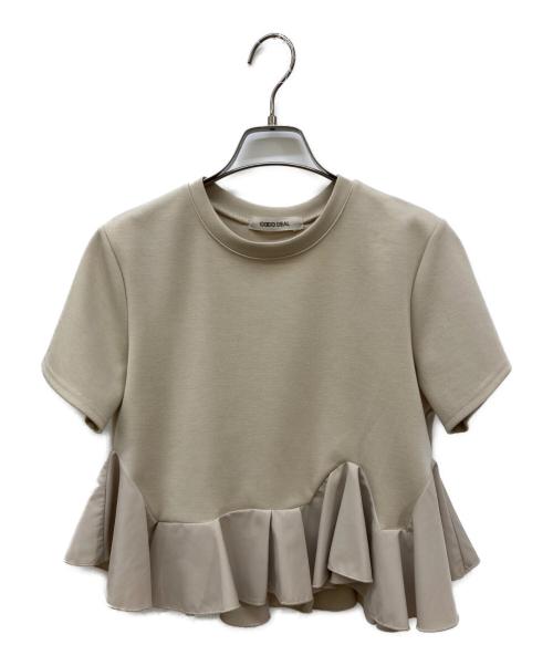 COCODEAL（ココディール）COCODEAL (ココディール) アシメペプラムカットソー ベージュ サイズ:2の古着・服飾アイテム