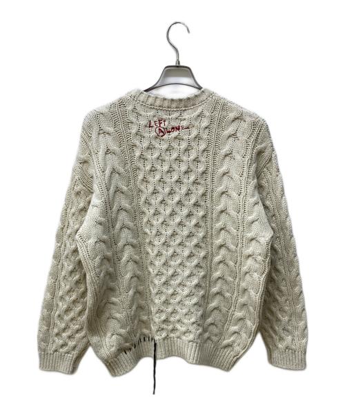 Left Alone（レフトアローン）Left Alone (レフトアローン) ICON ALAN KNIT/ローゲージ刺繍ニット アイボリー サイズ:Lの古着・服飾アイテム