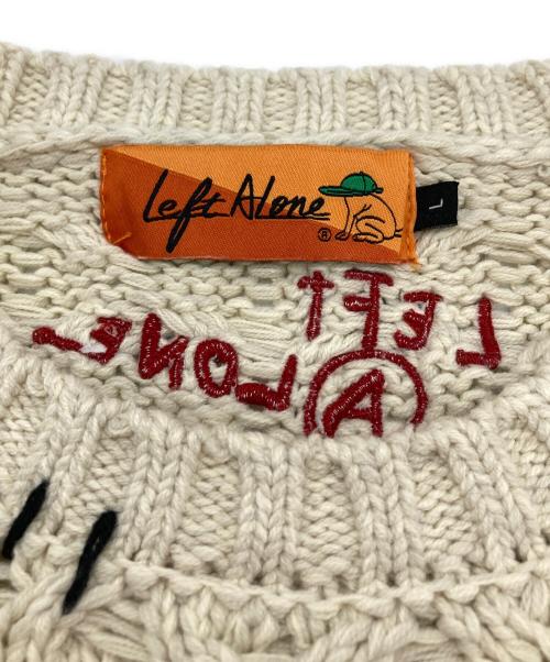 Left Alone（レフトアローン）Left Alone (レフトアローン) ICON ALAN KNIT/ローゲージ刺繍ニット アイボリー サイズ:Lの古着・服飾アイテム