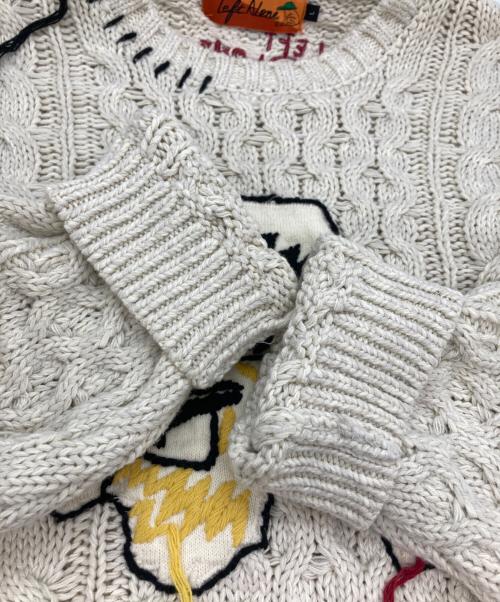 Left Alone（レフトアローン）Left Alone (レフトアローン) ICON ALAN KNIT/ローゲージ刺繍ニット アイボリー サイズ:Lの古着・服飾アイテム