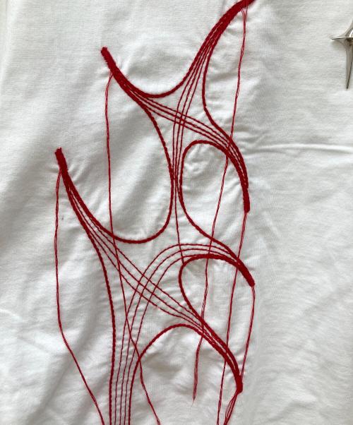 THUG CLUB（サグ クラブ）THUG CLUB (サグ クラブ) TRIBAL TREE SLEEVE TEE/ロングスリーブカットソー ホワイト×レッド サイズ:2の古着・服飾アイテム