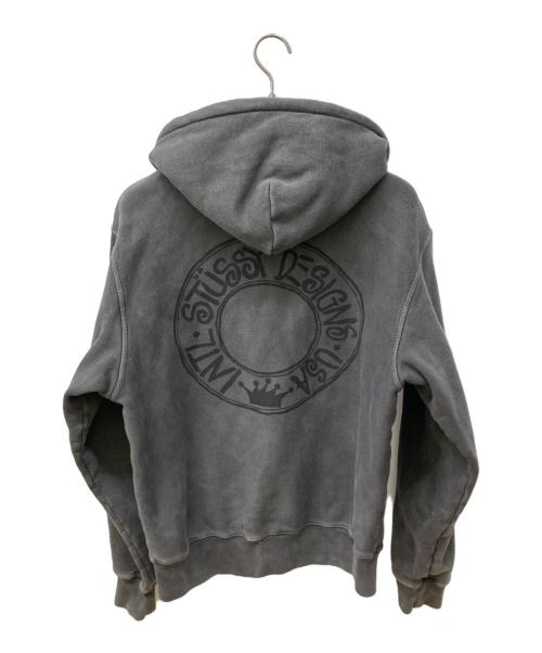 stussy（ステューシー）stussy (ステューシー) Buana Pigment Dyed Hoodie/ジップパーカー グレー サイズ:Mの古着・服飾アイテム