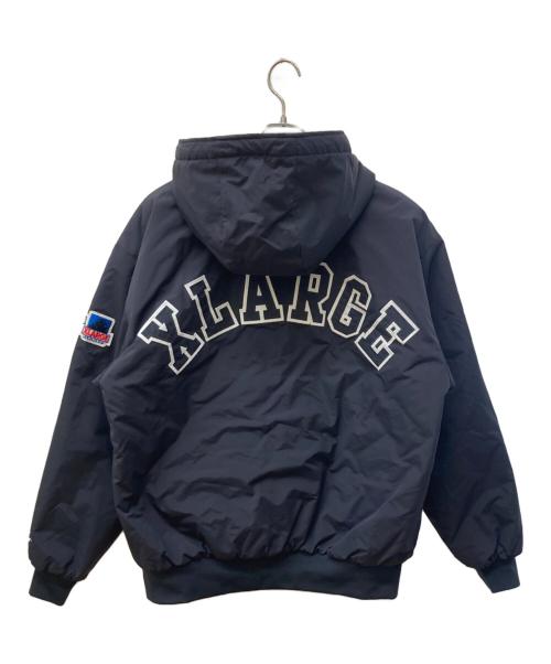 X-LARGE（エクストララージ）X-LARGE (エクストララージ) NYLON PUFFER JACKET/中綿ジャケット ネイビー サイズ:Ｌの古着・服飾アイテム