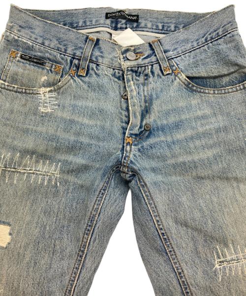 DOLCE & GABBANA（ドルチェ＆ガッバーナ）DOLCE & GABBANA (ドルチェ＆ガッバーナ) ステッチデザインデニムパンツ インディゴ サイズ:44の古着・服飾アイテム