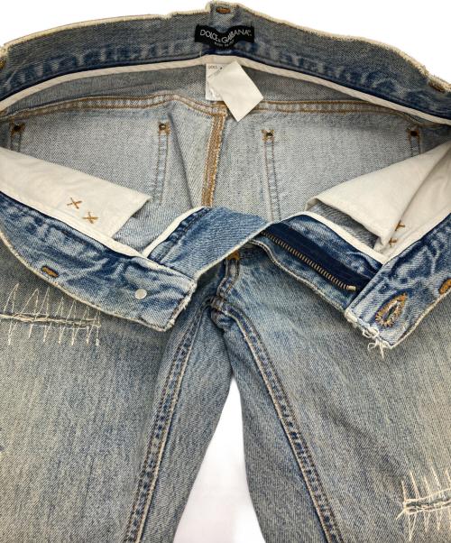 DOLCE & GABBANA（ドルチェ＆ガッバーナ）DOLCE & GABBANA (ドルチェ＆ガッバーナ) ステッチデザインデニムパンツ インディゴ サイズ:44の古着・服飾アイテム