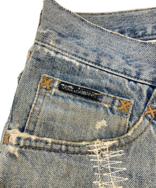 DOLCE & GABBANA（ドルチェ＆ガッバーナ）DOLCE & GABBANA (ドルチェ＆ガッバーナ) ステッチデザインデニムパンツ インディゴ サイズ:44の古着・服飾アイテム