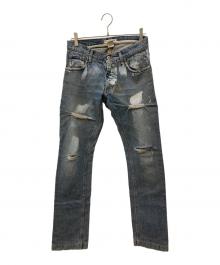 DOLCE & GABBANA（ドルチェ＆ガッバーナ）の古着「ブリーチ加工デニムパンツ」｜インディゴ