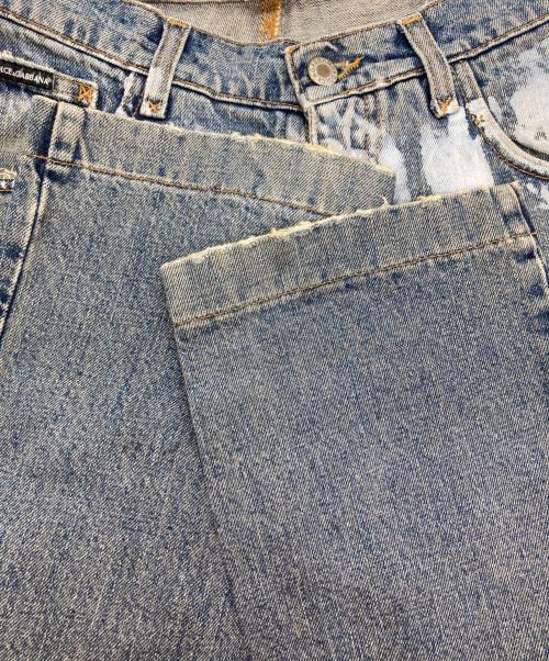 DOLCE & GABBANA（ドルチェ＆ガッバーナ）DOLCE & GABBANA (ドルチェ＆ガッバーナ) ブリーチ加工デニムパンツ インディゴ サイズ:44の古着・服飾アイテム