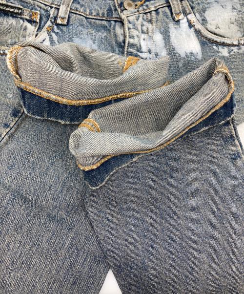 DOLCE & GABBANA（ドルチェ＆ガッバーナ）DOLCE & GABBANA (ドルチェ＆ガッバーナ) ブリーチ加工デニムパンツ インディゴ サイズ:44の古着・服飾アイテム