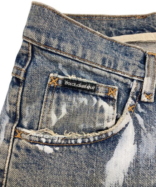 DOLCE & GABBANA（ドルチェ＆ガッバーナ）DOLCE & GABBANA (ドルチェ＆ガッバーナ) ブリーチ加工デニムパンツ インディゴ サイズ:44の古着・服飾アイテム