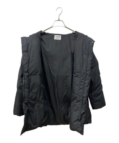 TAION（タイオン）TAION (タイオン) 〈手洗い可能〉2WAYフードダウンコート ブラック サイズ:38の古着・服飾アイテム