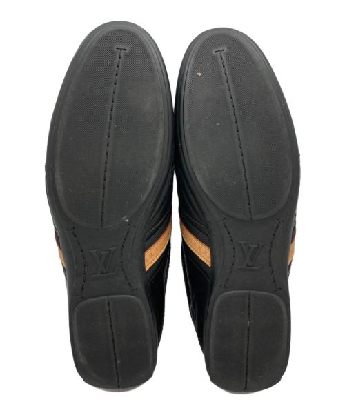 LOUIS VUITTON（ルイ ヴィトン）LOUIS VUITTON (ルイ ヴィトン) サイドラインロゴドライビングシューズ ブラック サイズ:8 1/2の古着・服飾アイテム