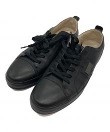 DOLCE & GABBANA（ドルチェ＆ガッバーナ）の古着「ローカットレザースニーカー」｜ブラック