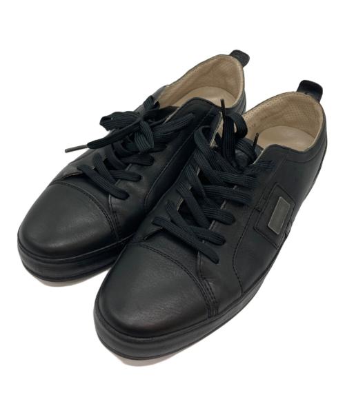 DOLCE & GABBANA（ドルチェ＆ガッバーナ）DOLCE & GABBANA (ドルチェ＆ガッバーナ) ローカットレザースニーカー ブラック サイズ:UK8.5の古着・服飾アイテム