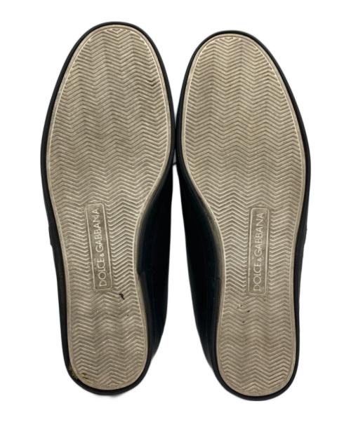 DOLCE & GABBANA（ドルチェ＆ガッバーナ）DOLCE & GABBANA (ドルチェ＆ガッバーナ) ローカットレザースニーカー ブラック サイズ:UK8.5の古着・服飾アイテム