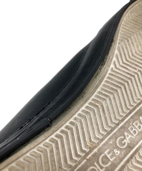 DOLCE & GABBANA（ドルチェ＆ガッバーナ）DOLCE & GABBANA (ドルチェ＆ガッバーナ) ローカットレザースニーカー ブラック サイズ:UK8.5の古着・服飾アイテム