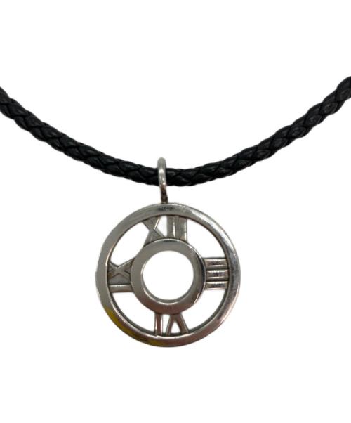 TIFFANY & Co.（ティファニー アンド コー）Tiffany & Co. (ティファニー アンド コー) オープンアトラスサークルレザーコードネックレス ブラックの古着・服飾アイテム