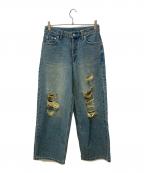 RIVE DROITEリヴドロワ）の古着「LOOSEダメージDENIM」｜インディゴ