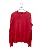 JOHN SMEDLEYジョンスメドレー）の古着「Vネックシーアイランドコットンニット」｜レッド