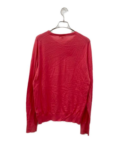 JOHN SMEDLEY（ジョンスメドレー）JOHN SMEDLEY (ジョンスメドレー) Vネックシーアイランドコットンニット レッド サイズ:Sの古着・服飾アイテム