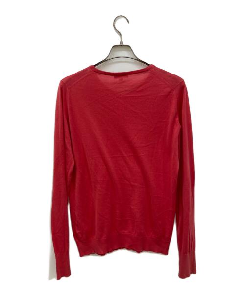 JOHN SMEDLEY（ジョンスメドレー）JOHN SMEDLEY (ジョンスメドレー) Vネックシーアイランドコットンニット レッド サイズ:Sの古着・服飾アイテム