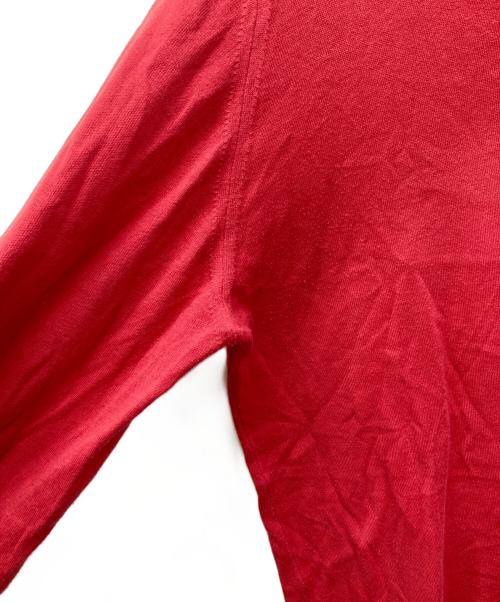 JOHN SMEDLEY（ジョンスメドレー）JOHN SMEDLEY (ジョンスメドレー) Vネックシーアイランドコットンニット レッド サイズ:Sの古着・服飾アイテム