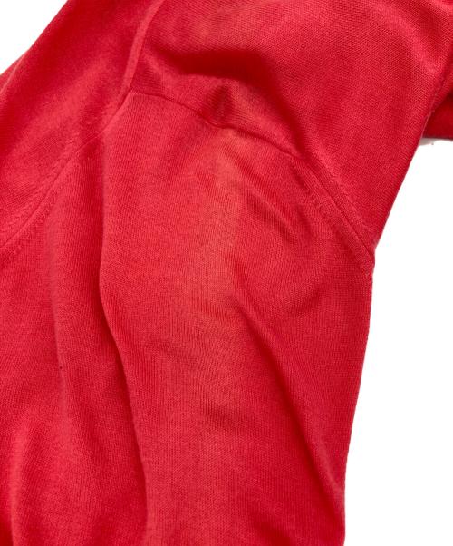 JOHN SMEDLEY（ジョンスメドレー）JOHN SMEDLEY (ジョンスメドレー) Vネックシーアイランドコットンニット レッド サイズ:Sの古着・服飾アイテム