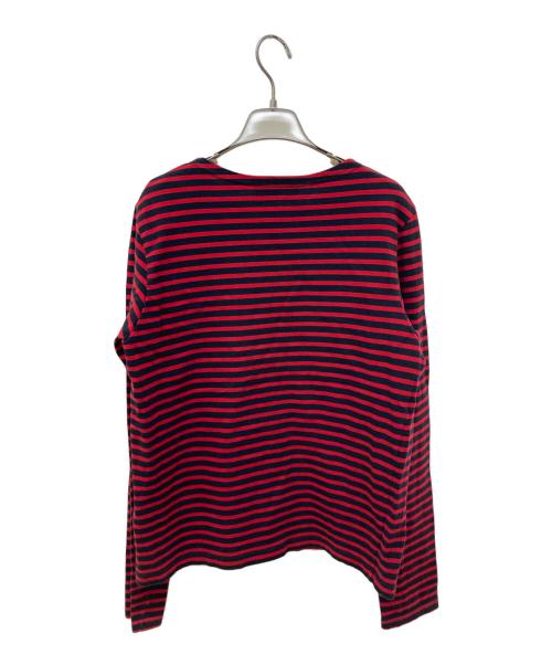 AMI Alexandre Mattiussi（アミアレクサンドルマテュッシ）AMI Alexandre Mattiussi (アミアレクサンドルマテュッシ) ボーダーカットソー ブラック×レッド サイズ:Sの古着・服飾アイテム