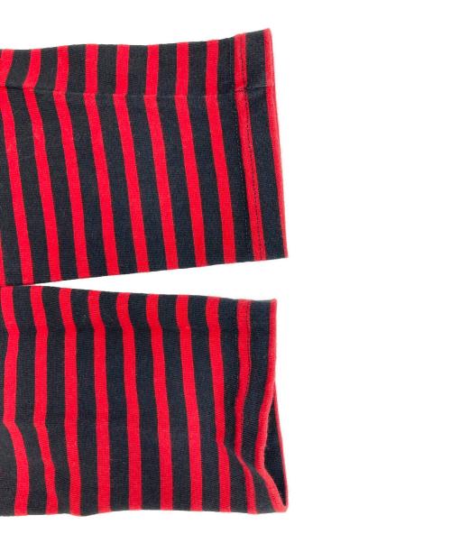 AMI Alexandre Mattiussi（アミアレクサンドルマテュッシ）AMI Alexandre Mattiussi (アミアレクサンドルマテュッシ) ボーダーカットソー ブラック×レッド サイズ:Sの古着・服飾アイテム