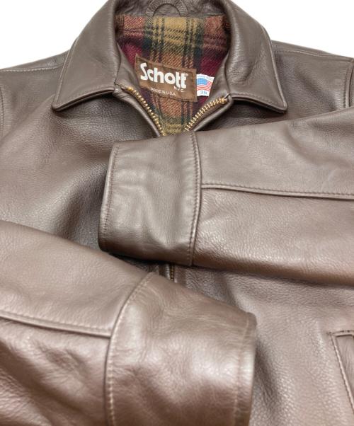 Schott（ショット）Schott (ショット) シングルライダースジャケット ブラウン サイズ:36の古着・服飾アイテム