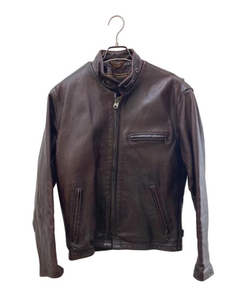 Schott（ショット）Schott (ショット) シングルライダースジャケット ブラウン サイズ:38の古着・服飾アイテム