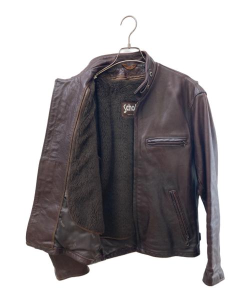 Schott（ショット）Schott (ショット) シングルライダースジャケット ブラウン サイズ:38の古着・服飾アイテム